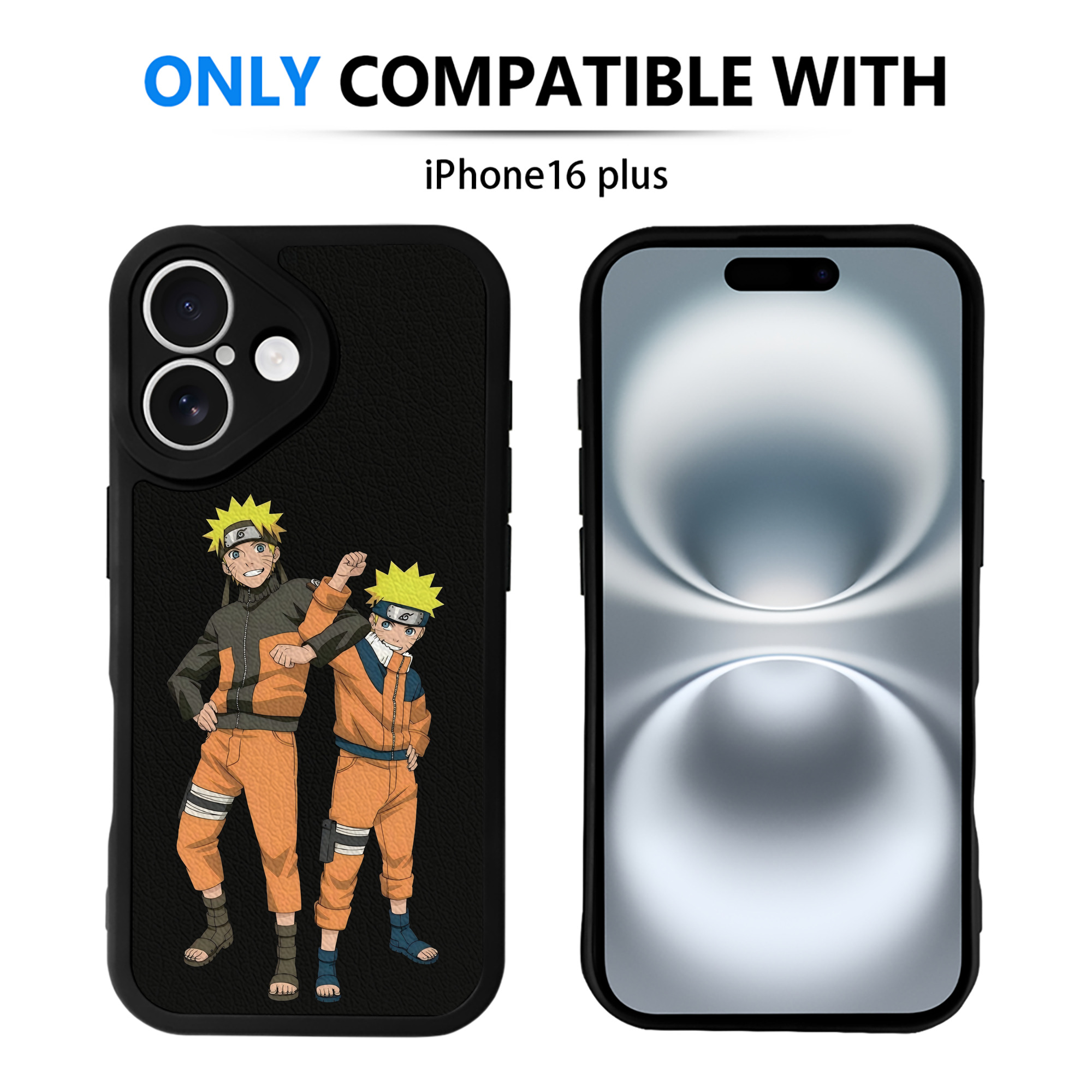 （画像用） NARUTO -ナルト- うずまき ナルト Uzumaki Naruto 【iPhone 16シリーズ対応】シリコンスマホケース（レザー調） 材質：シリコン